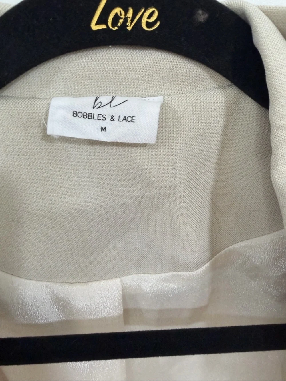 Bobbles & Lace beige blazer lace-up, hollow-out front design size M - Picture 4 of 8
